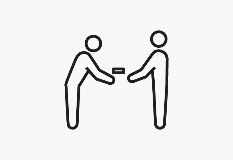 名刺交換をする二人の人物アイコン